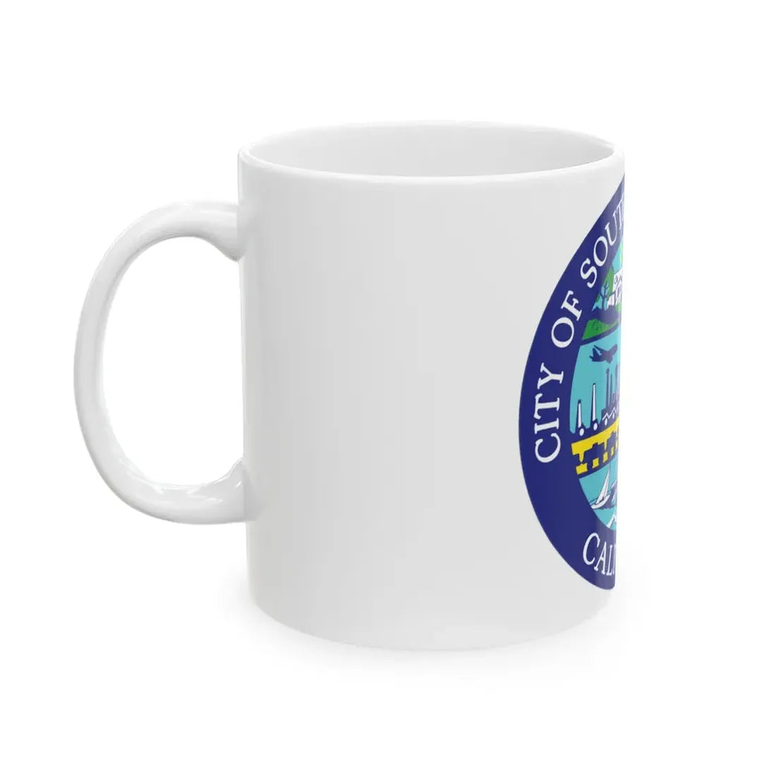 Seal of South San Francisco California - White Coffee Mug - Go Mug Yourself