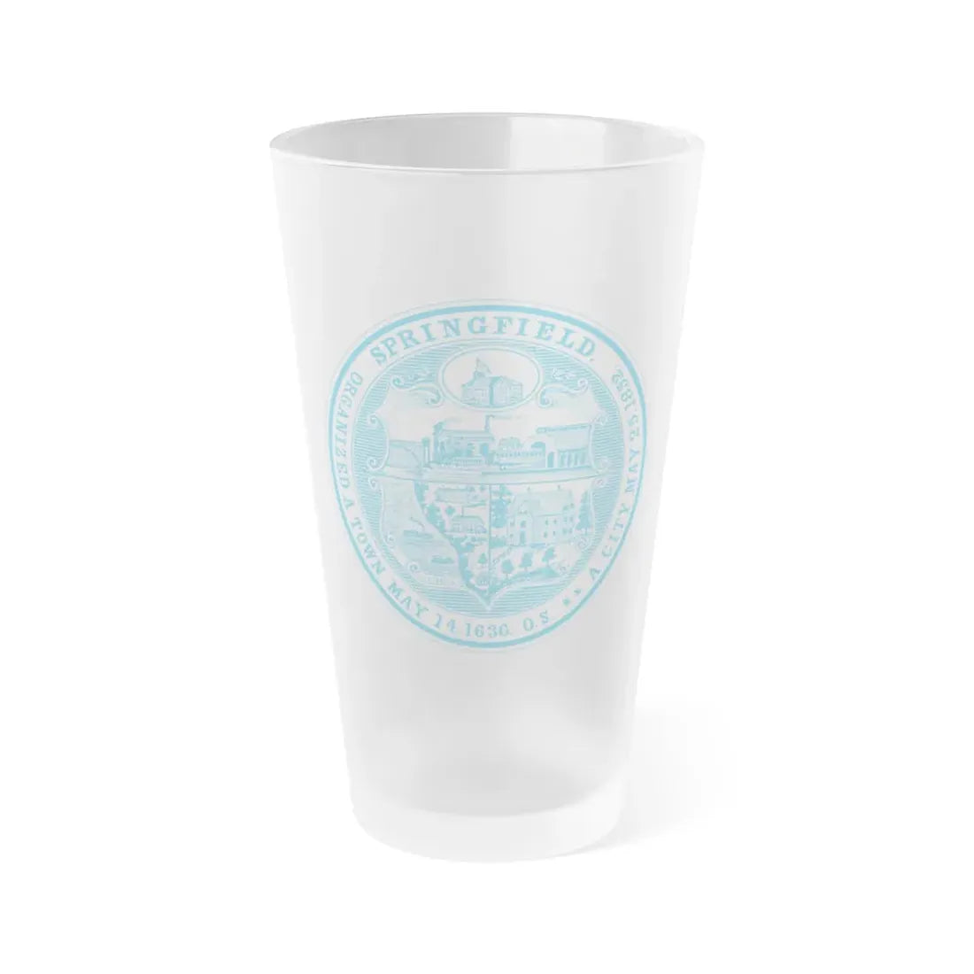 Seal of Springfield Massachusetts - Frosted Pint Glass 16oz 16oz Frosted - Go Mug Yourself