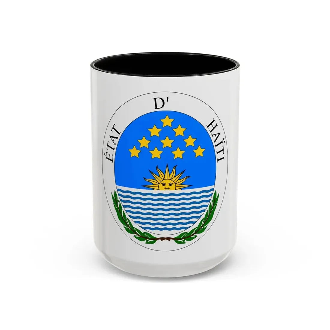 Seal of State of Haiti - Accent Coffee Mug 15oz Black - Go Mug Yourself