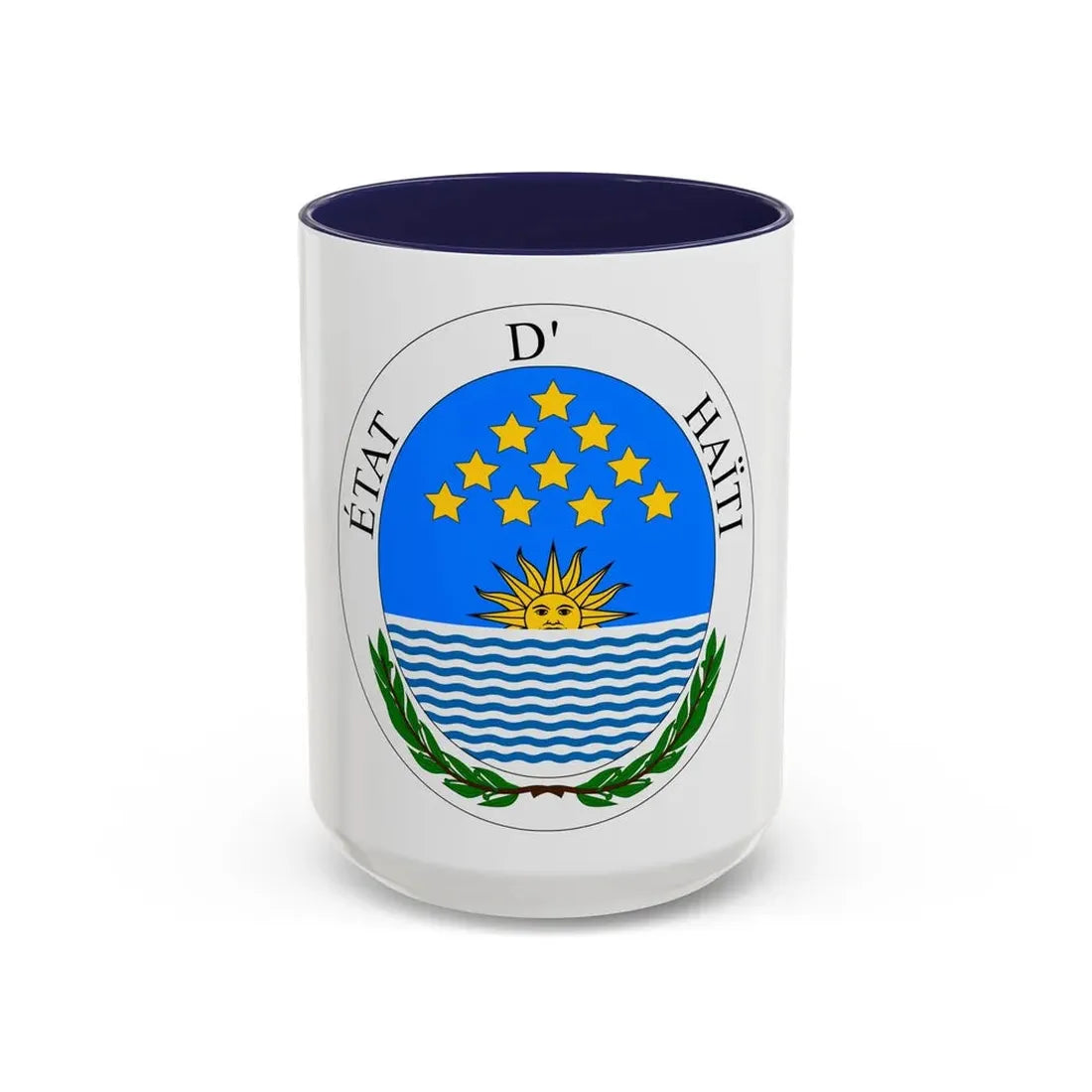 Seal of State of Haiti - Accent Coffee Mug 15oz Navy - Go Mug Yourself