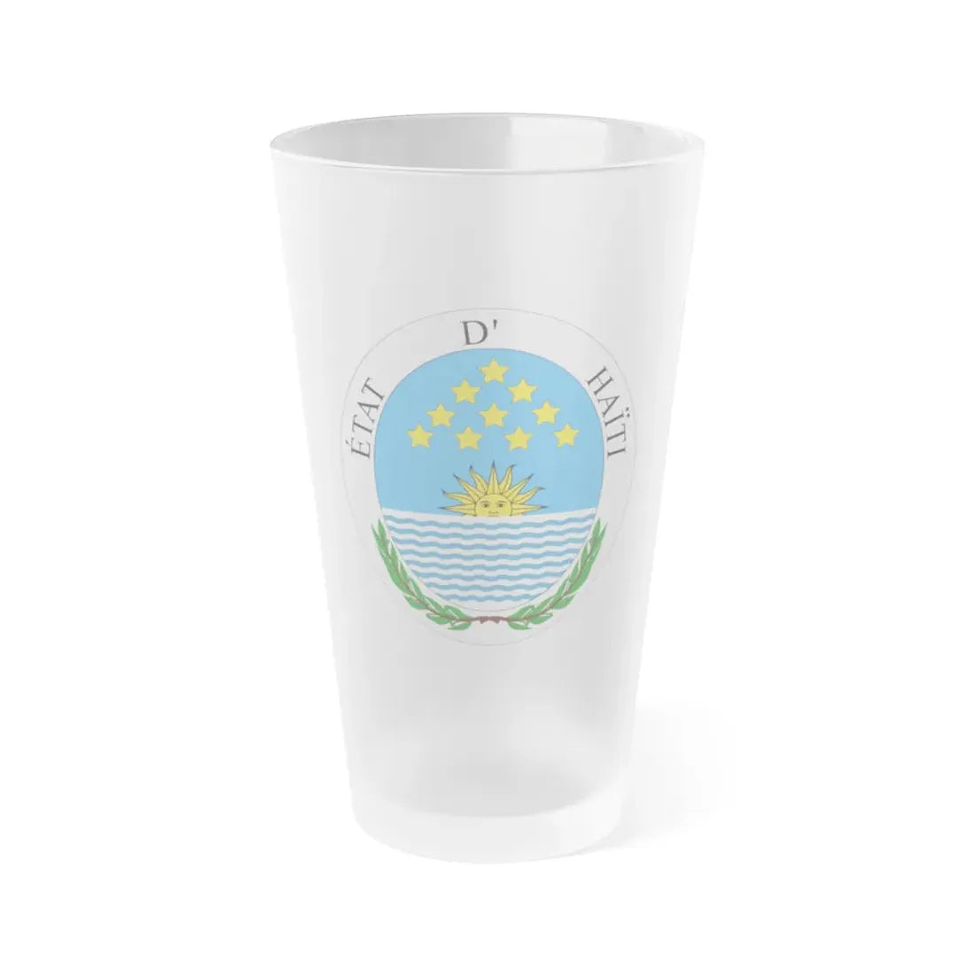 Seal of State of Haiti - Frosted Pint Glass 16oz 16oz Frosted - Go Mug Yourself