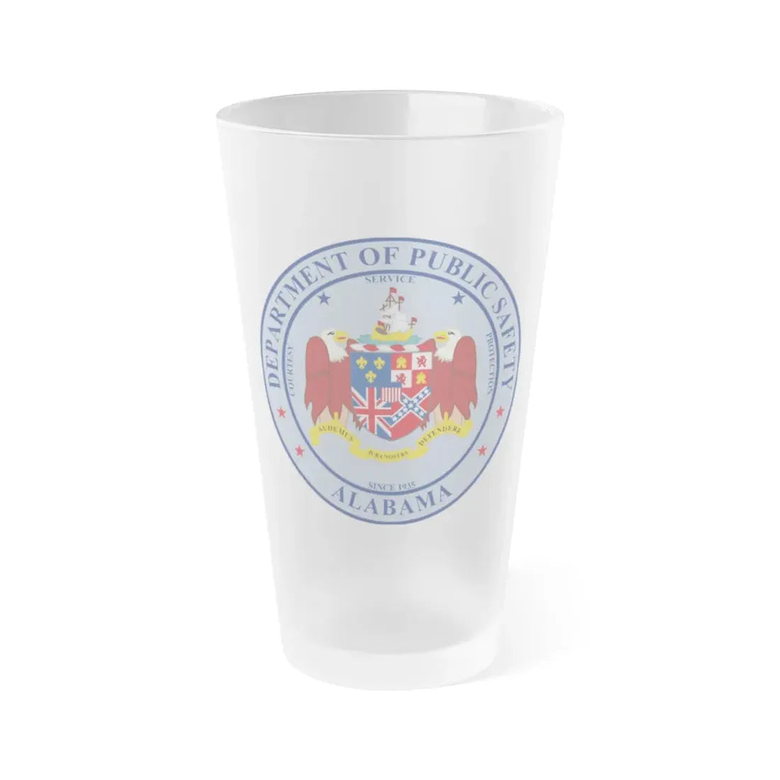Seal of the Alabama Department of Public Safety - Frosted Pint Glass 16oz 16oz Frosted - Go Mug Yourself