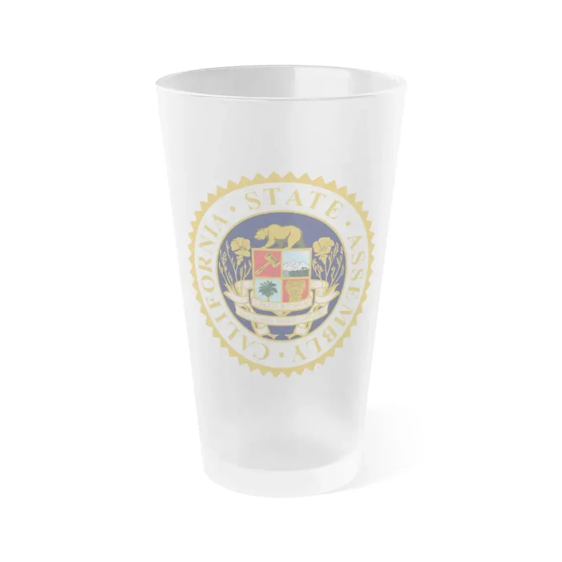 Seal of the Assembly of the State of California - Frosted Pint Glass 16oz 16oz Frosted - Go Mug Yourself
