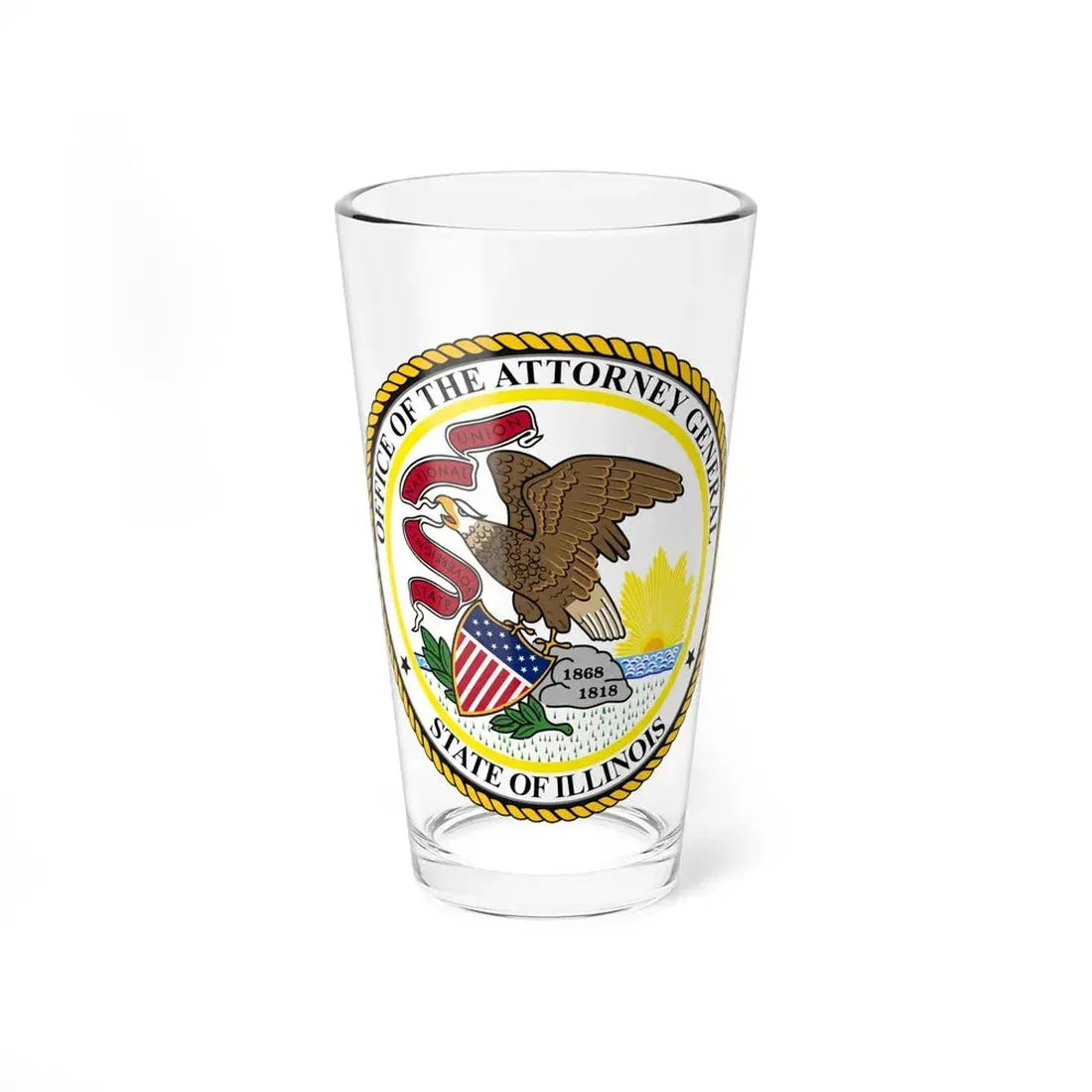 Seal of the Attorney General of Illinois - Pint Glass 16oz 16oz - Go Mug Yourself