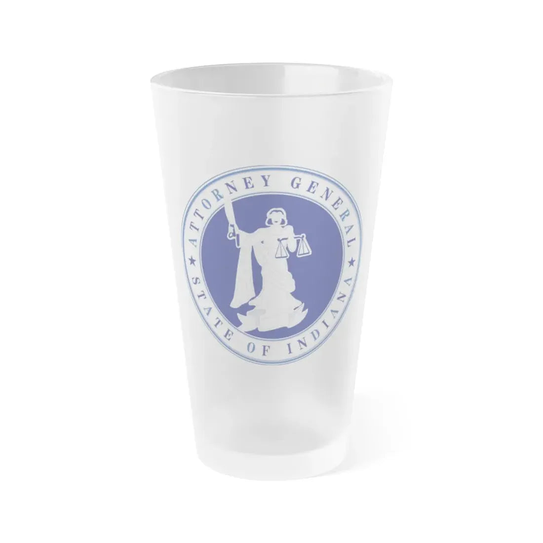 Seal of the Attorney General of Indiana - Frosted Pint Glass 16oz 16oz Frosted - Go Mug Yourself