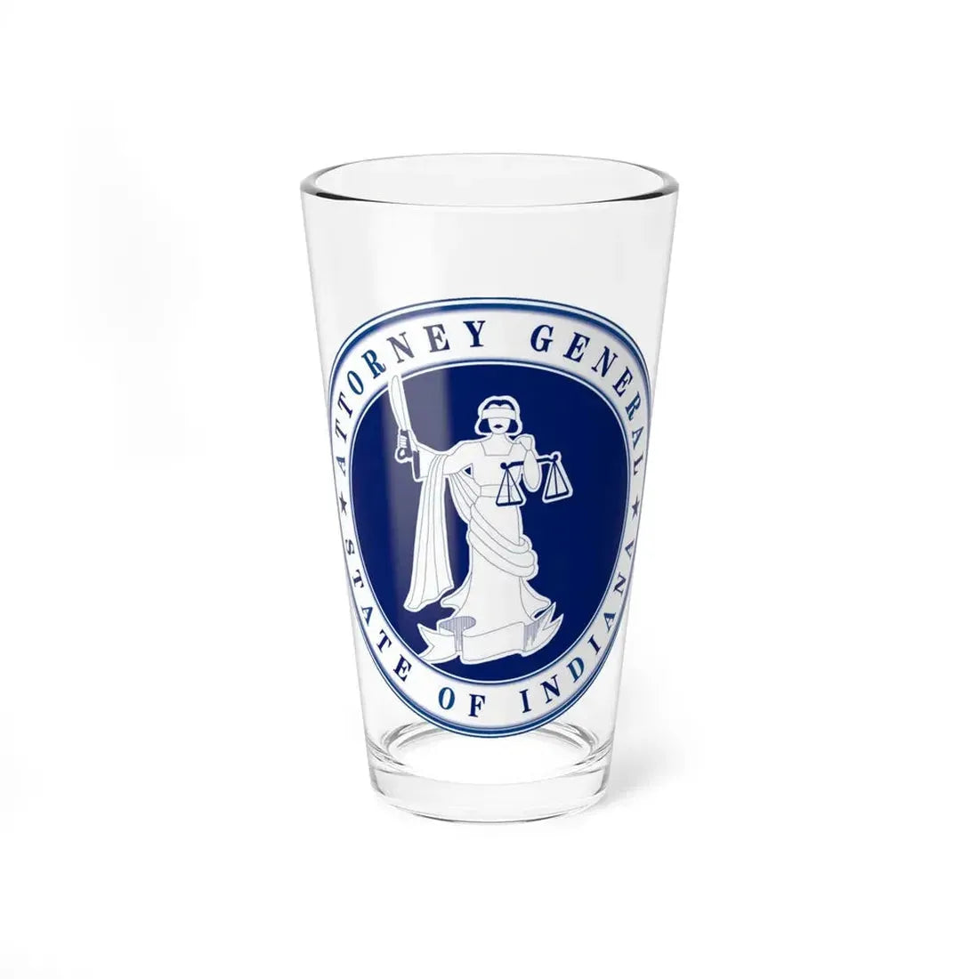 Seal of the Attorney General of Indiana - Pint Glass 16oz 16oz - Go Mug Yourself