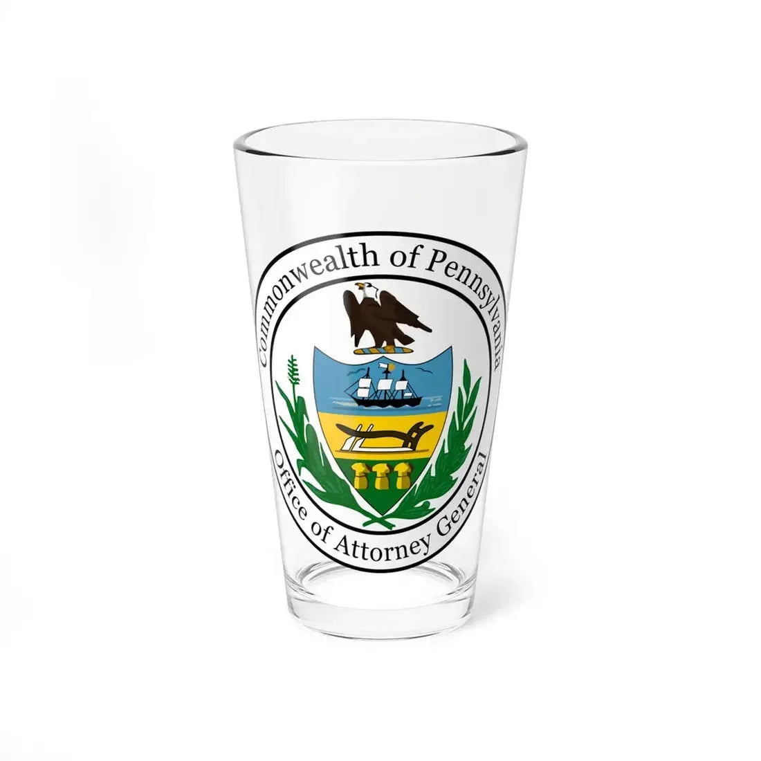Seal of the Attorney General of Pennsylvania - Pint Glass 16oz 16oz - Go Mug Yourself