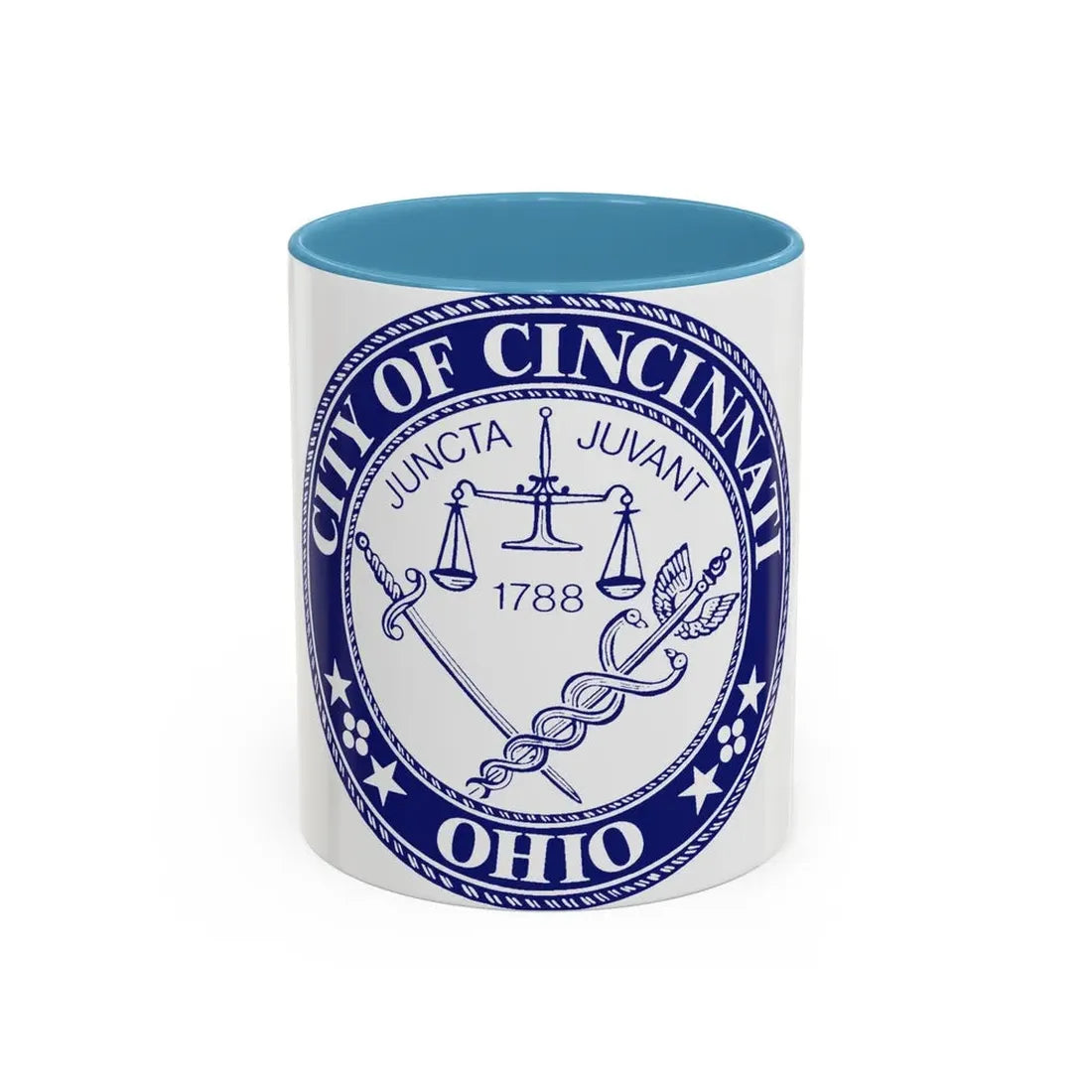 Seal of the City of Cincinnati (Ohio) - Accent Coffee Mug 11oz Light Blue - Go Mug Yourself