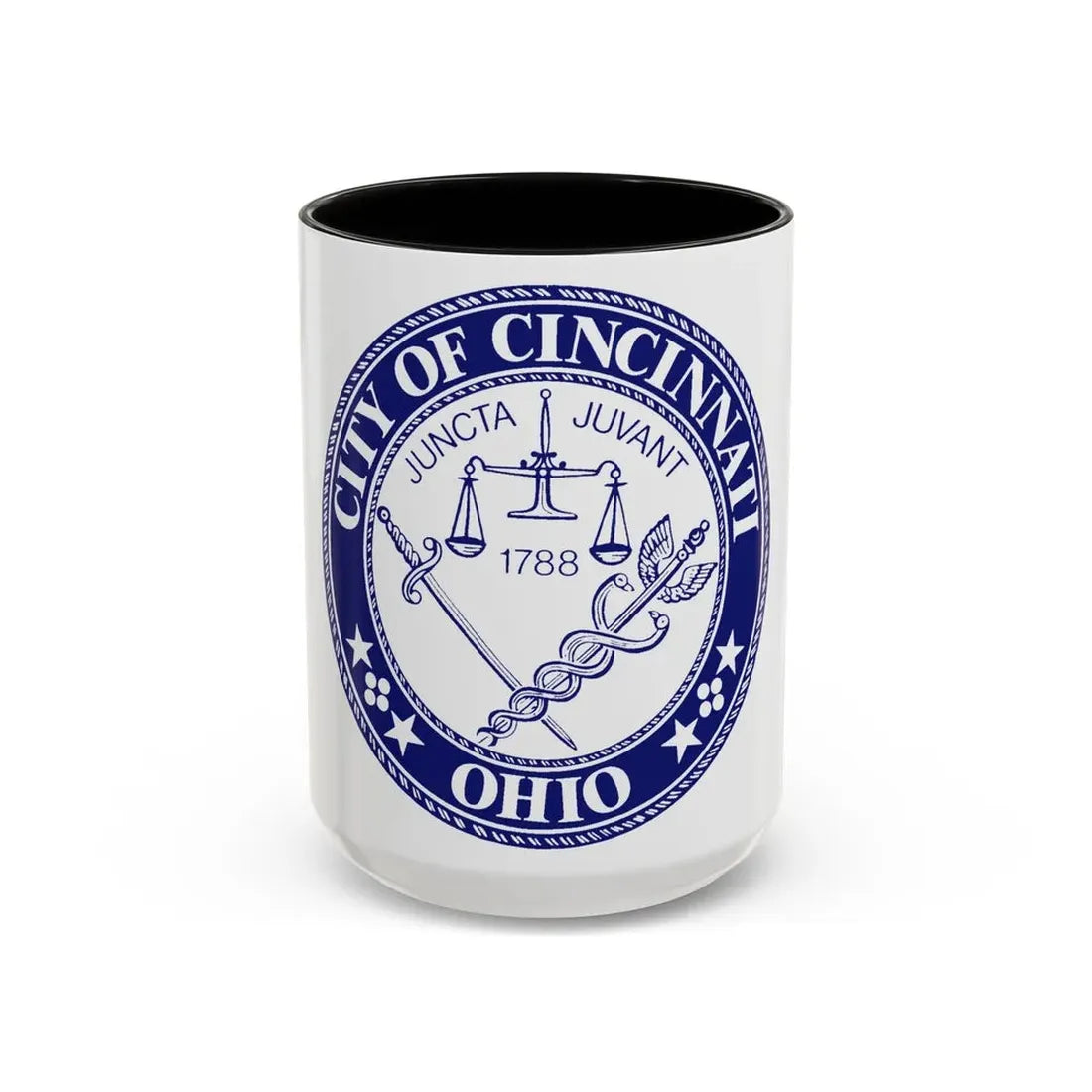 Seal of the City of Cincinnati (Ohio) - Accent Coffee Mug 15oz Black - Go Mug Yourself