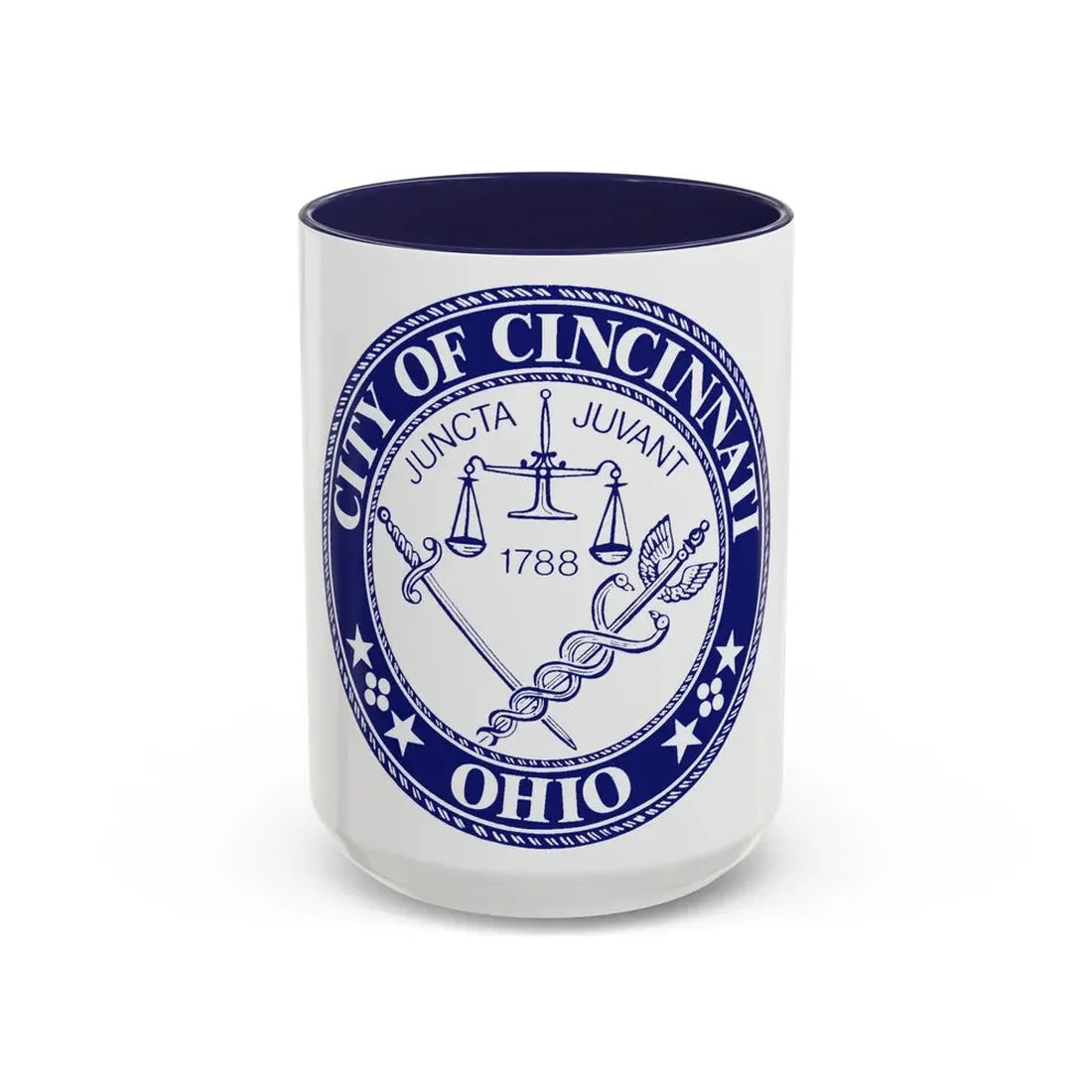 Seal of the City of Cincinnati (Ohio) - Accent Coffee Mug 15oz Navy - Go Mug Yourself