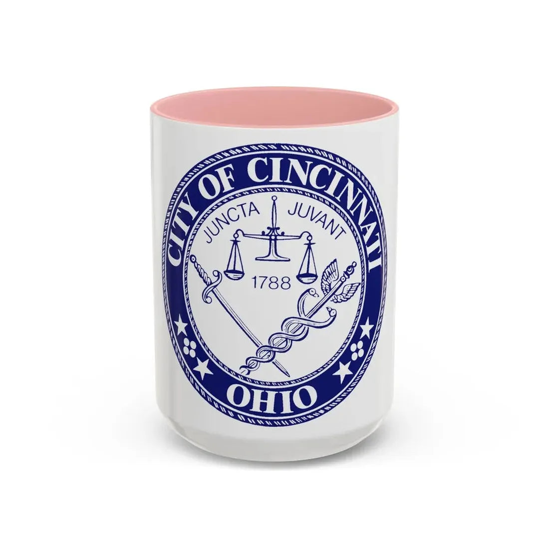 Seal of the City of Cincinnati (Ohio) - Accent Coffee Mug 15oz Pink - Go Mug Yourself
