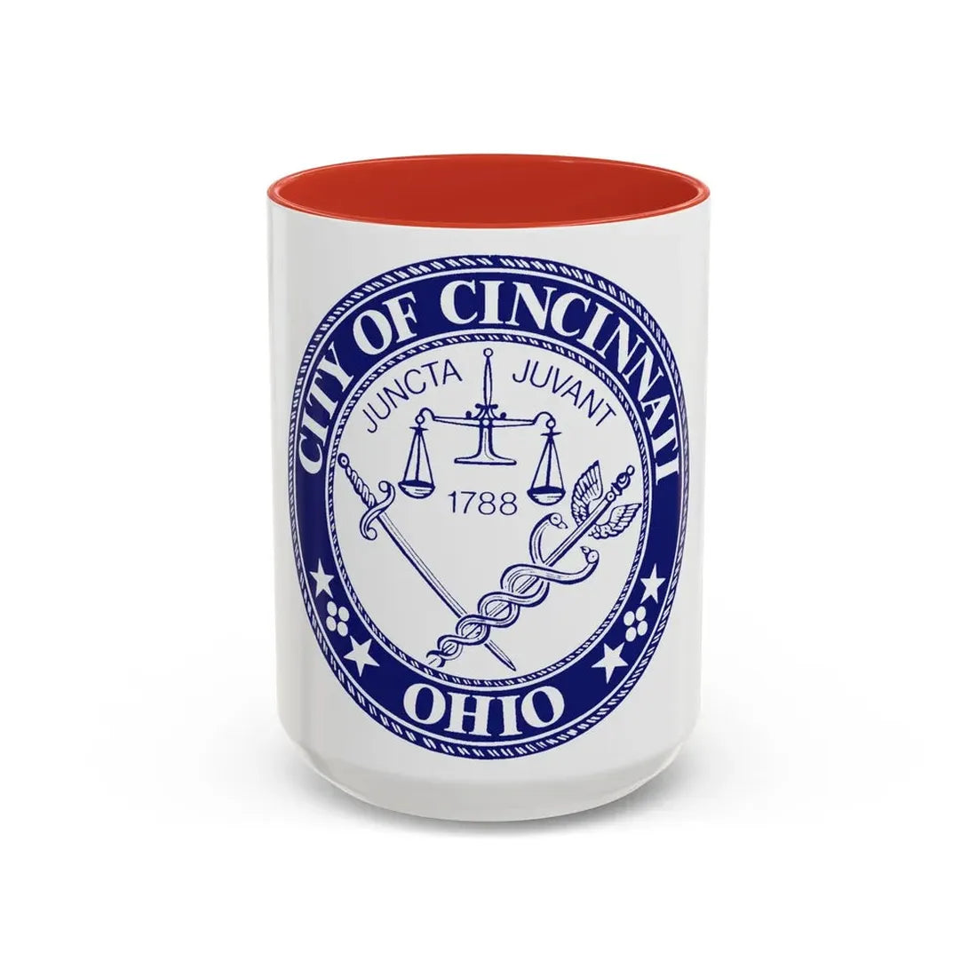 Seal of the City of Cincinnati (Ohio) - Accent Coffee Mug 15oz Red - Go Mug Yourself