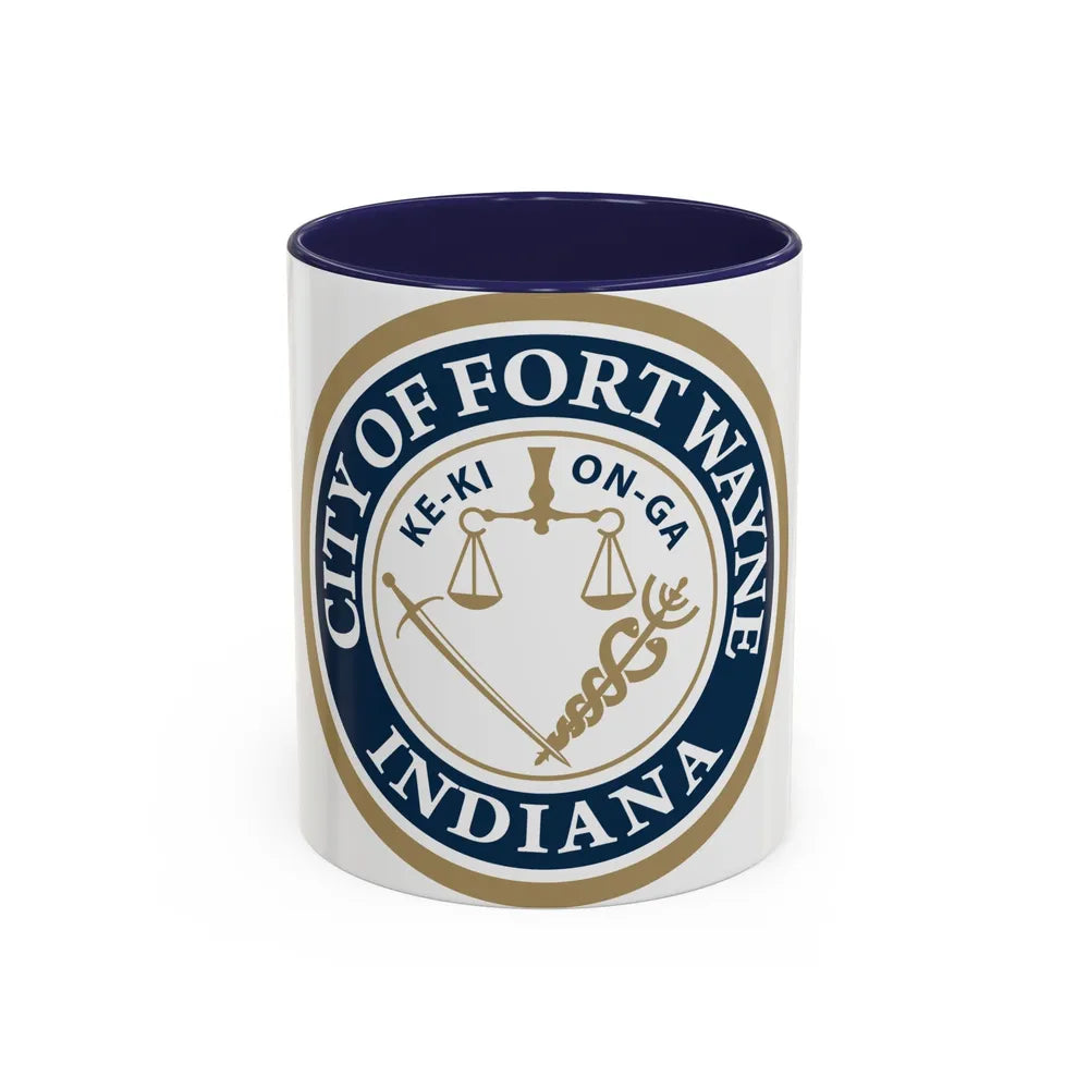 Seal of the City of Fort Wayne Indiana - Accent Coffee Mug 11oz Navy - Go Mug Yourself