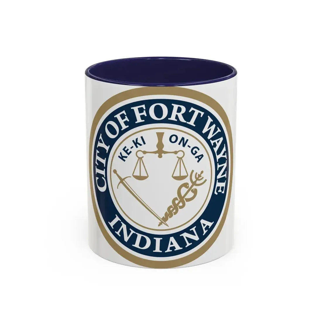 Seal of the City of Fort Wayne Indiana - Accent Coffee Mug 11oz Navy - Go Mug Yourself