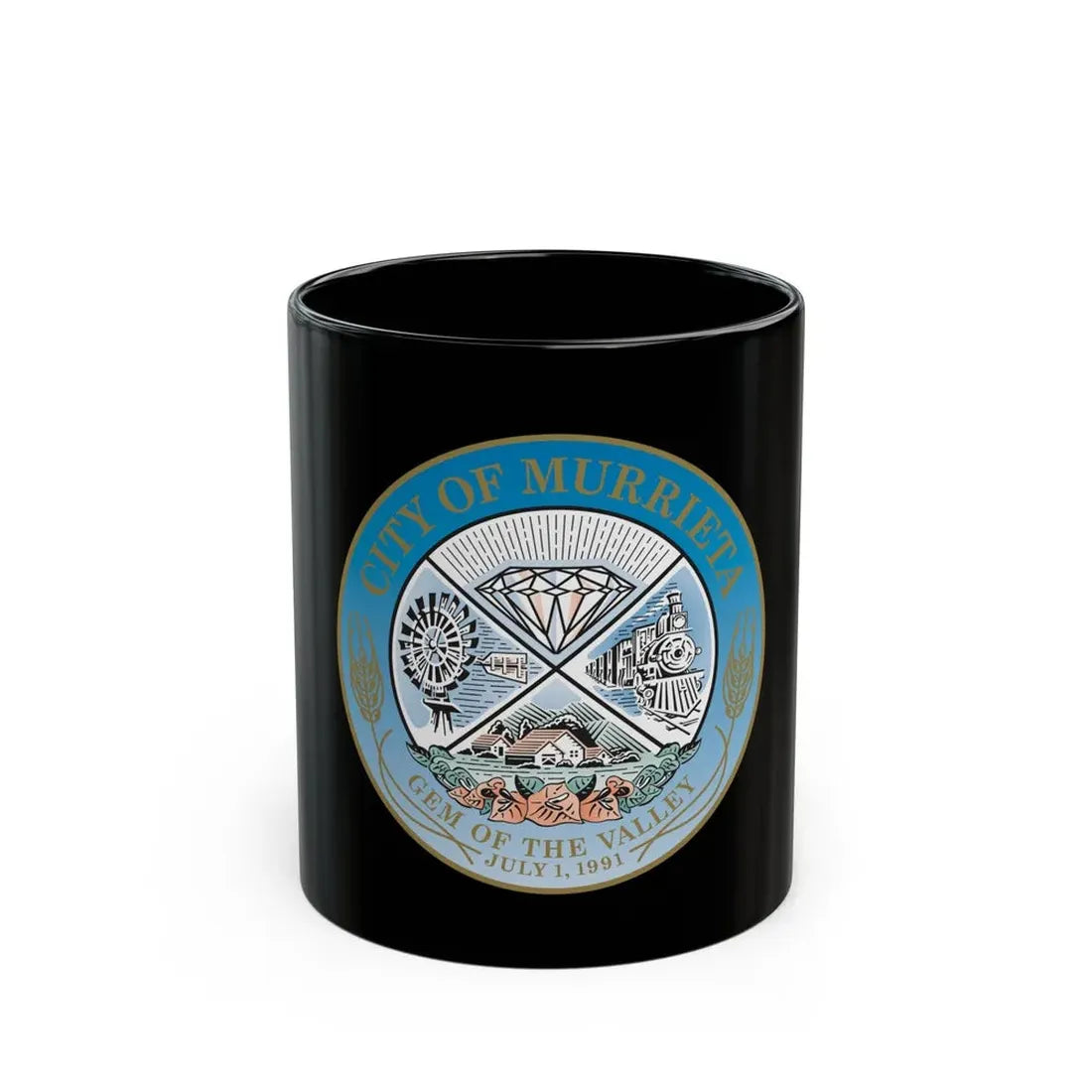 Seal of the City of Murrieta - Black Coffee Mug 11oz - Go Mug Yourself
