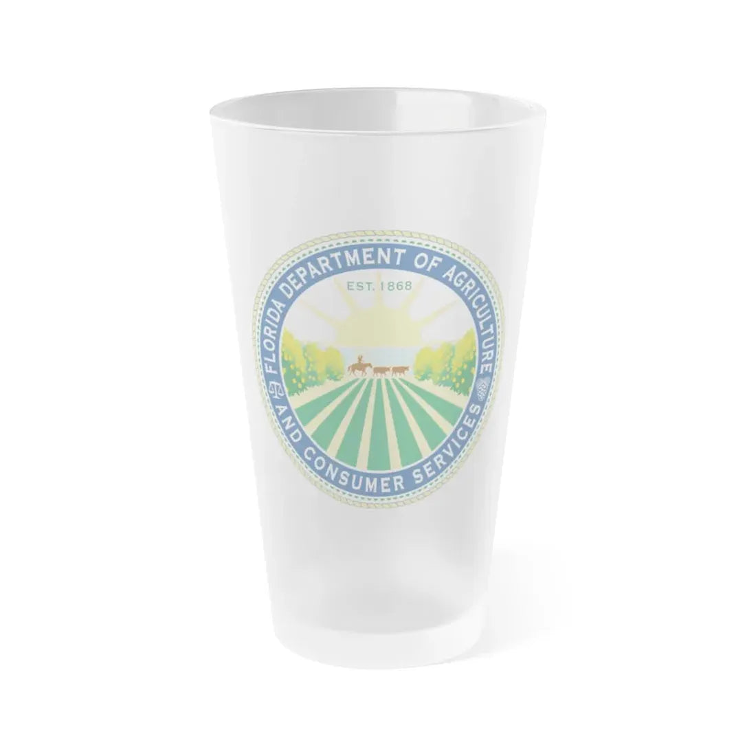 Seal of the Florida Department of Agriculture - Frosted Pint Glass 16oz 16oz Frosted - Go Mug Yourself