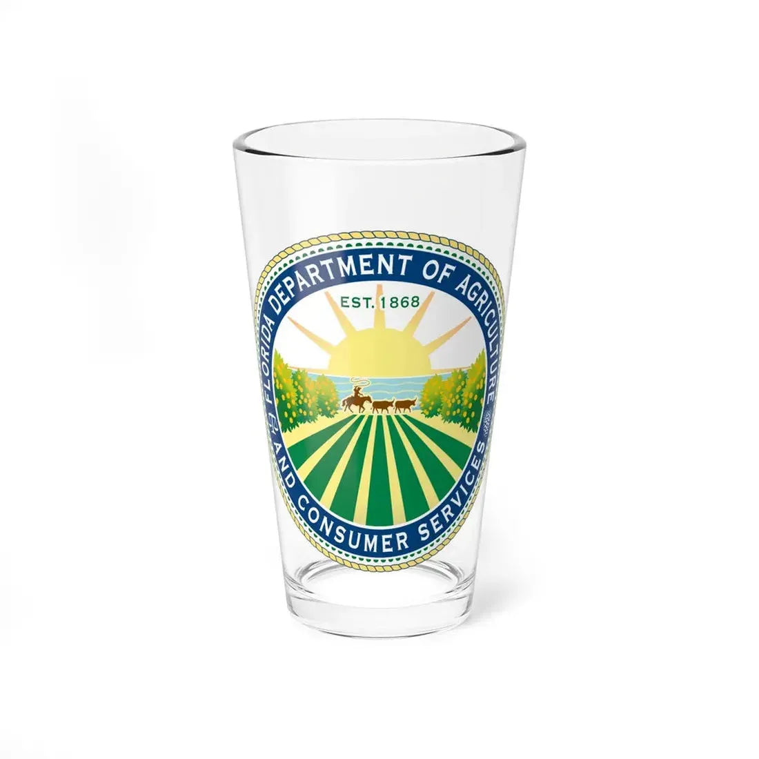 Seal of the Florida Department of Agriculture - Pint Glass 16oz 16oz - Go Mug Yourself
