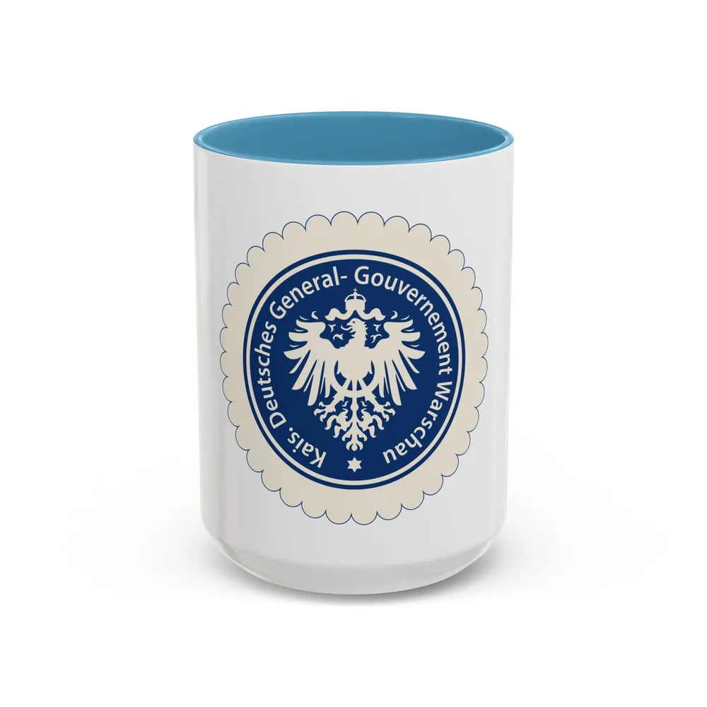 Seal of the Government-General of Warsaw - Accent Coffee Mug 15oz Light Blue - Go Mug Yourself