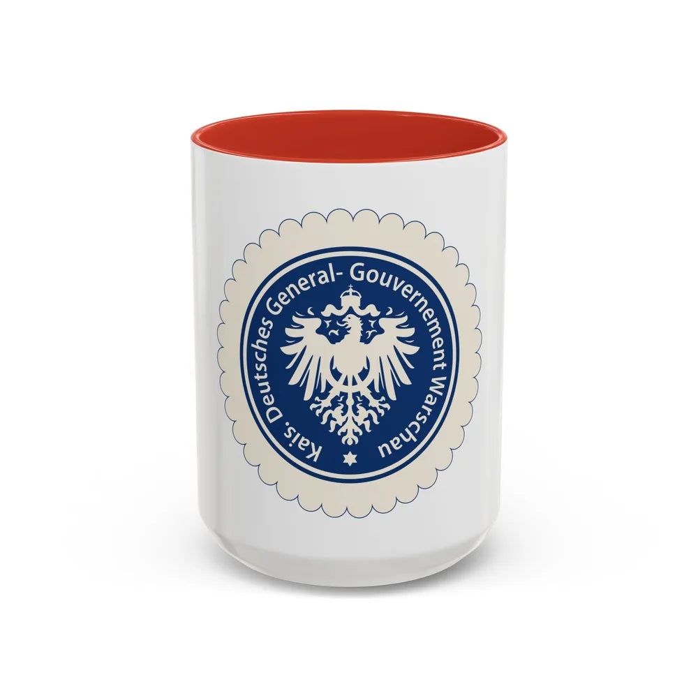 Seal of the Government-General of Warsaw - Accent Coffee Mug 15oz Red - Go Mug Yourself