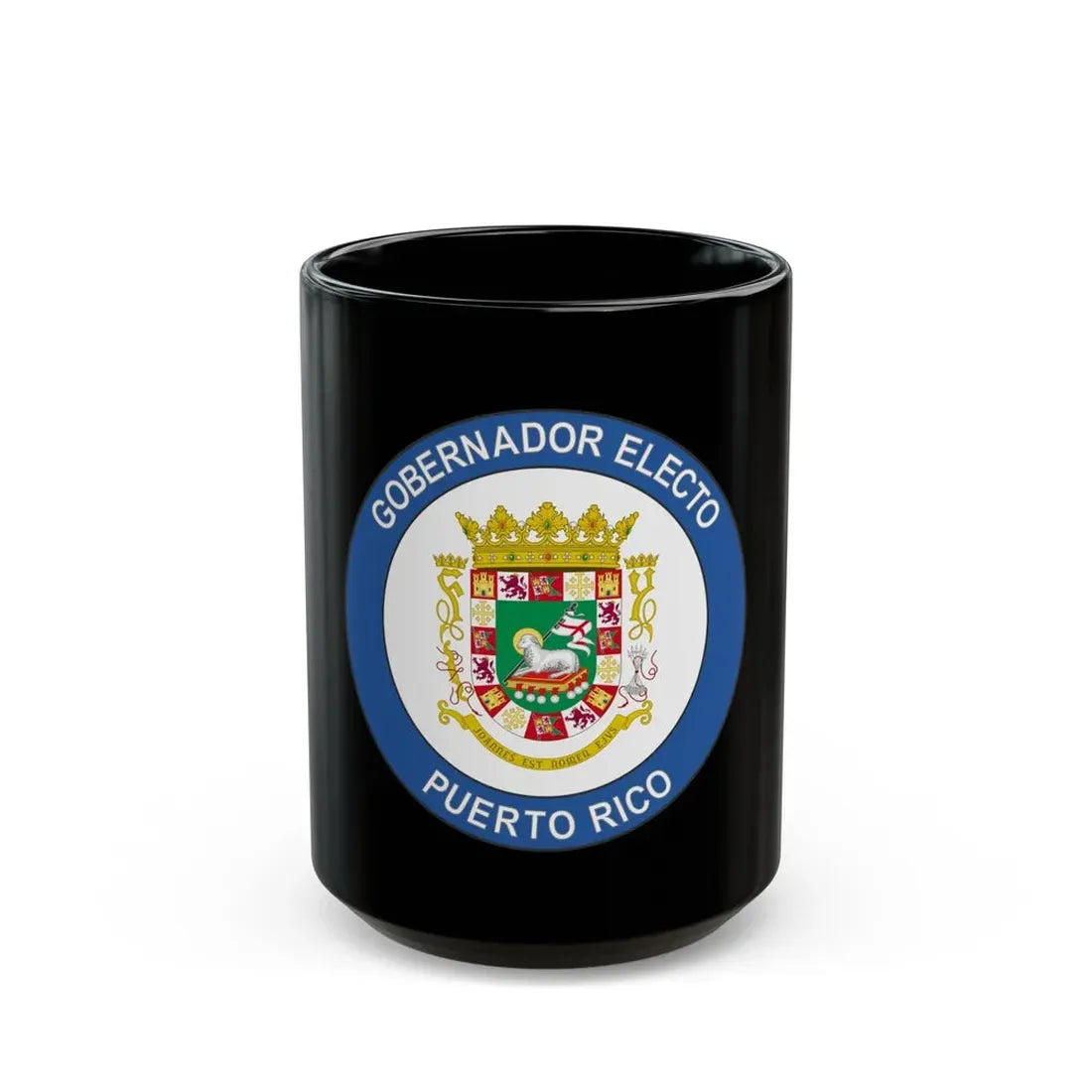 Seal of the Governor-Elect of Puerto Rico - Black Coffee Mug 15oz - Go Mug Yourself