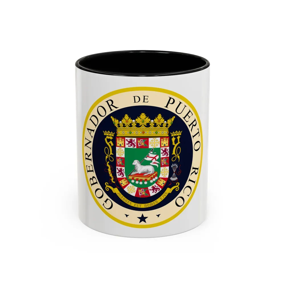 Seal of the Governor of Puerto Rico - Accent Coffee Mug 11oz Black - Go Mug Yourself