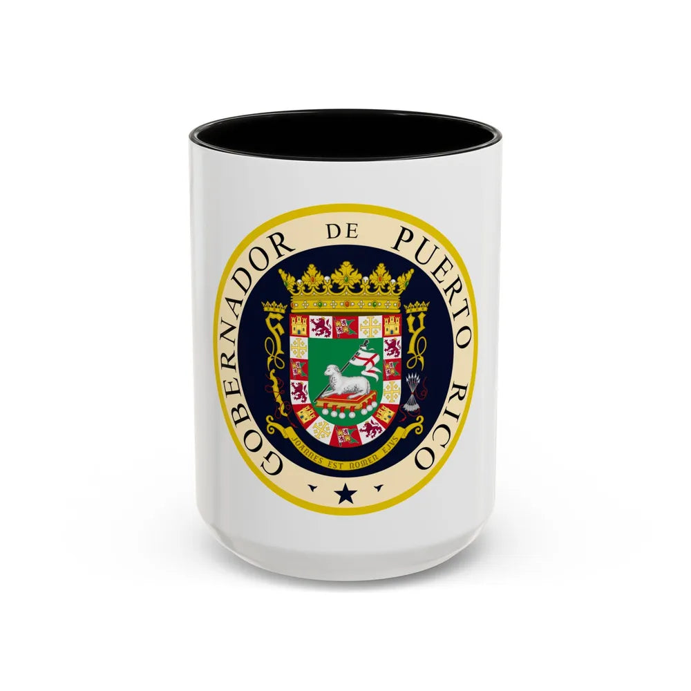 Seal of the Governor of Puerto Rico - Accent Coffee Mug 15oz Black - Go Mug Yourself