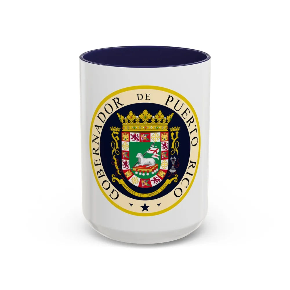 Seal of the Governor of Puerto Rico - Accent Coffee Mug 15oz Navy - Go Mug Yourself
