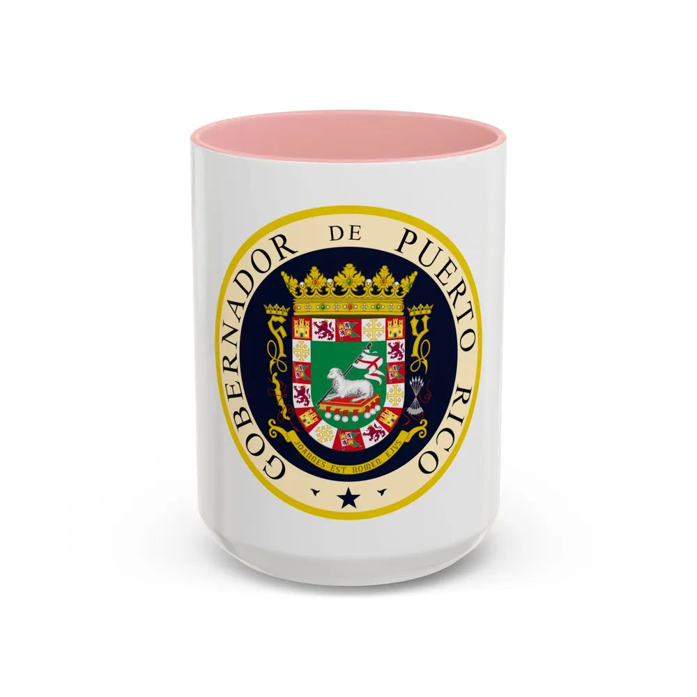Seal of the Governor of Puerto Rico - Accent Coffee Mug 15oz Pink - Go Mug Yourself