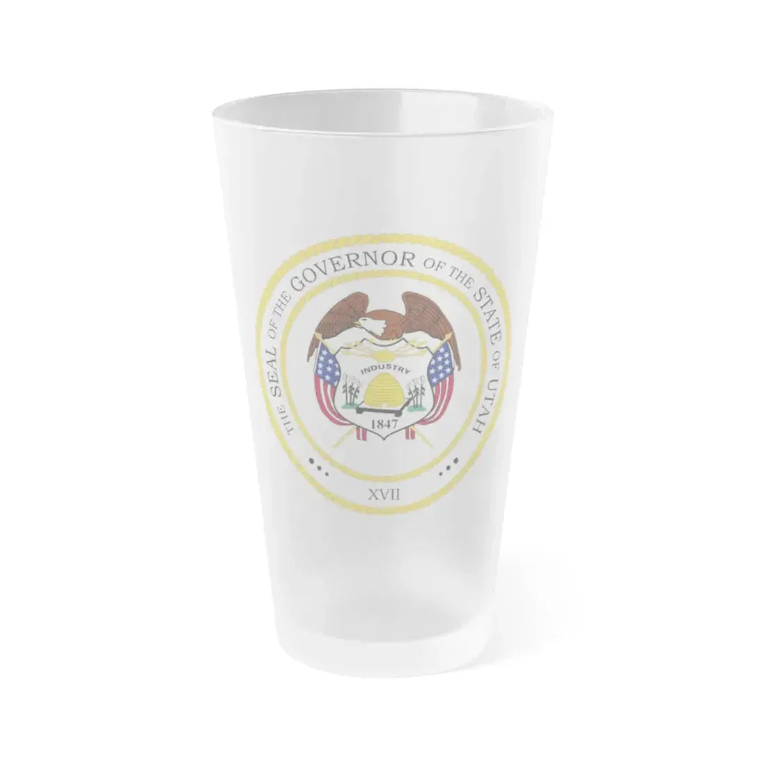 Seal of the Governor of Utah - Frosted Pint Glass 16oz 16oz Frosted - Go Mug Yourself