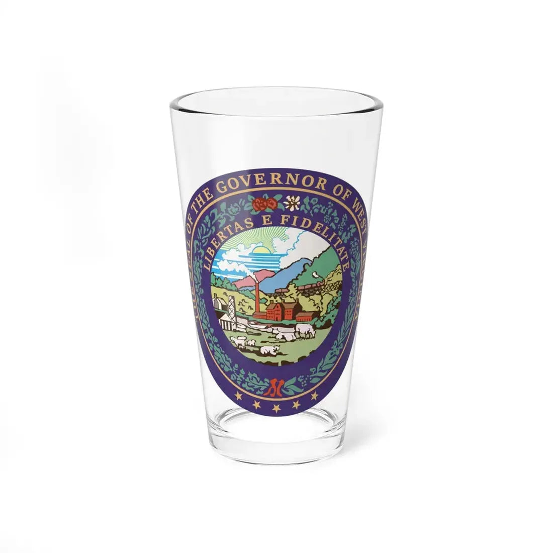 Seal of the Governor of West Virginia - Pint Glass 16oz 16oz - Go Mug Yourself