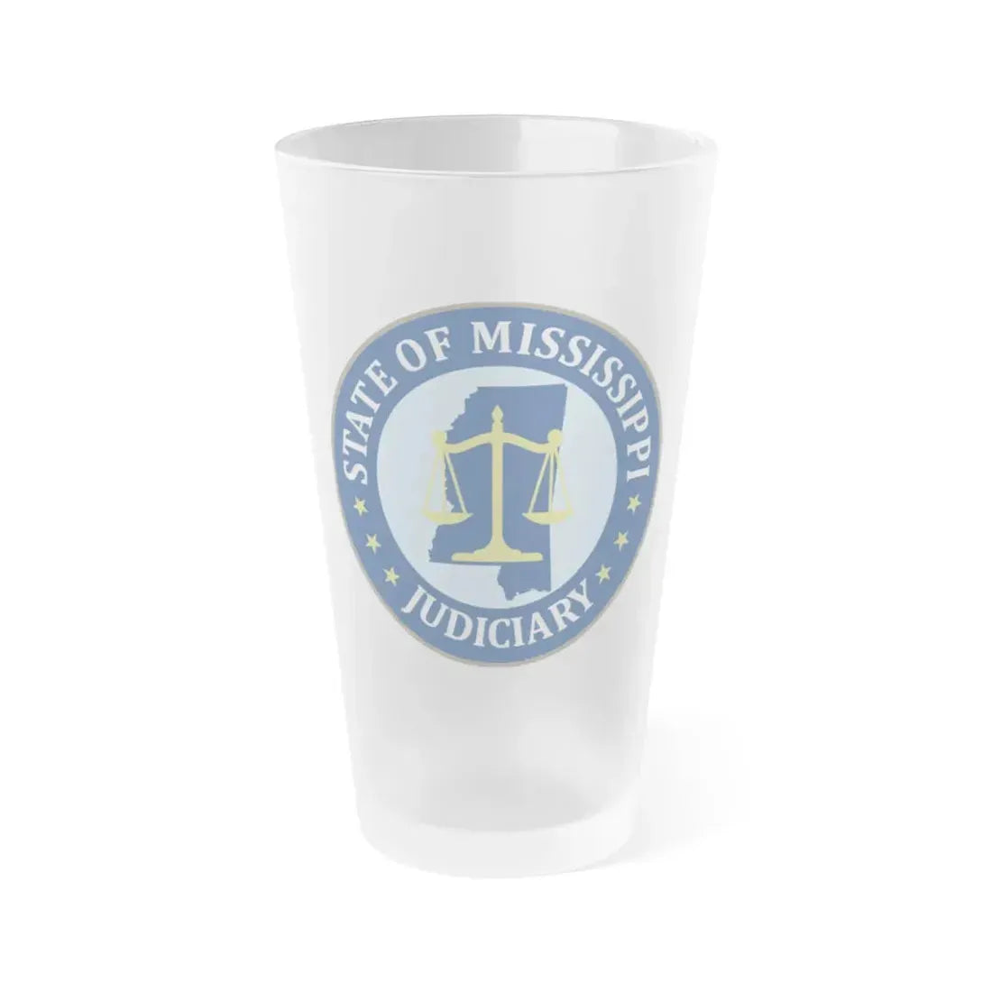 Seal of the Judiciary of Mississippi - Frosted Pint Glass 16oz 16oz Frosted - Go Mug Yourself