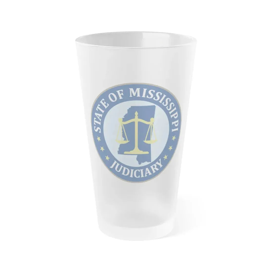 Seal of the Judiciary of Mississippi - Frosted Pint Glass 16oz 16oz Frosted - Go Mug Yourself