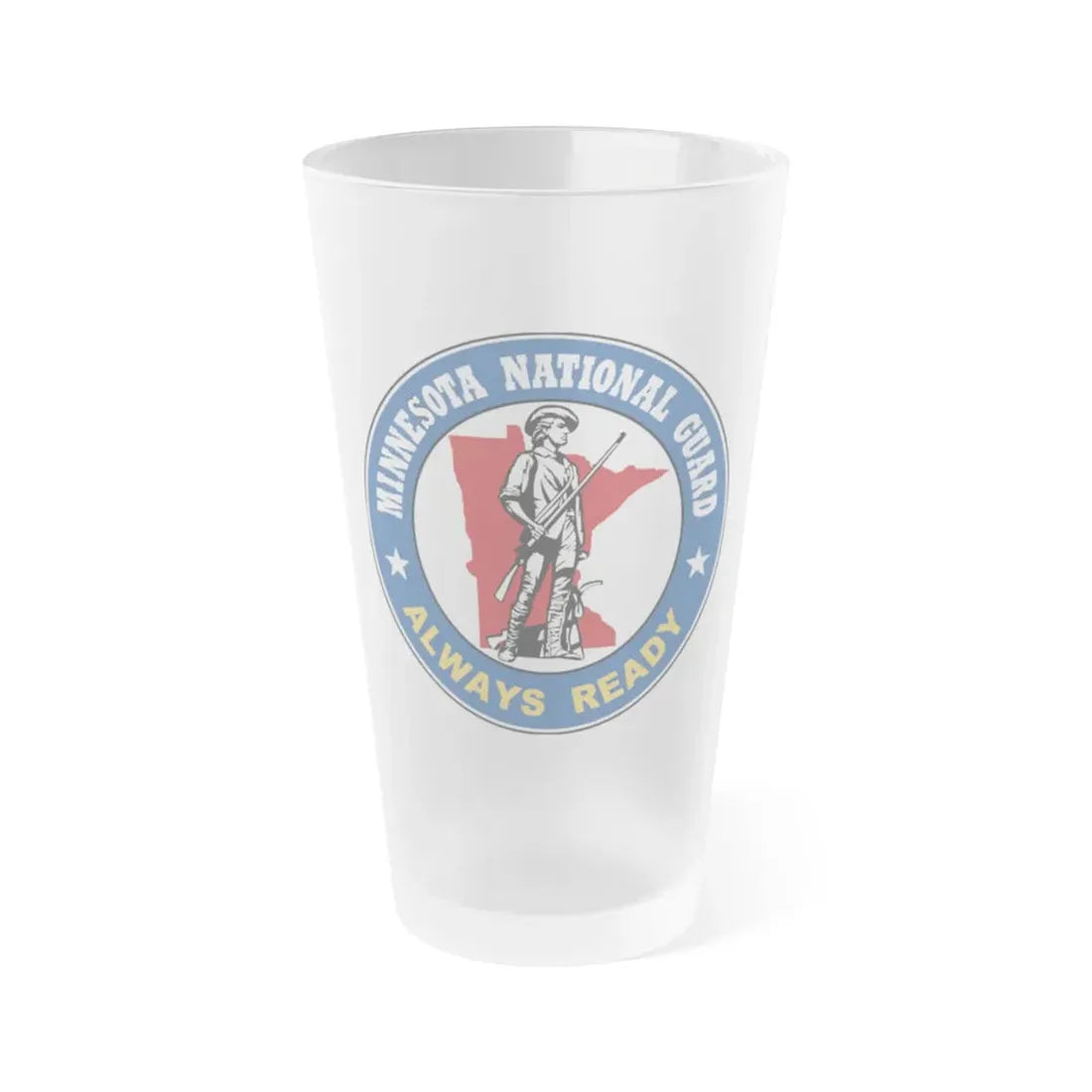 Seal of the Minnesota National Guard - Frosted Pint Glass 16oz 16oz Frosted - Go Mug Yourself