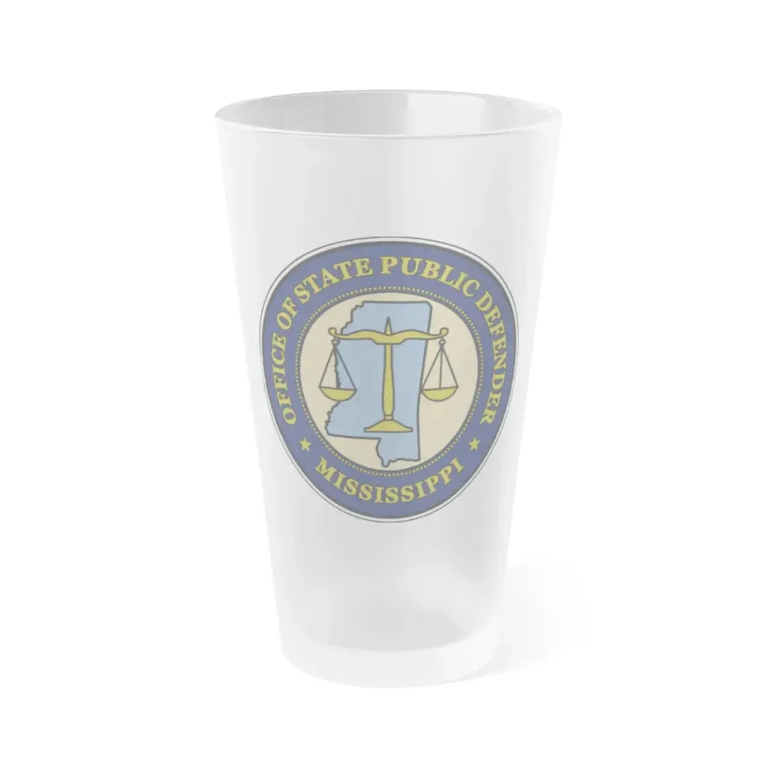 Seal of the Mississippi Office of State Public Defender - Frosted Pint Glass 16oz 16oz Frosted - Go Mug Yourself