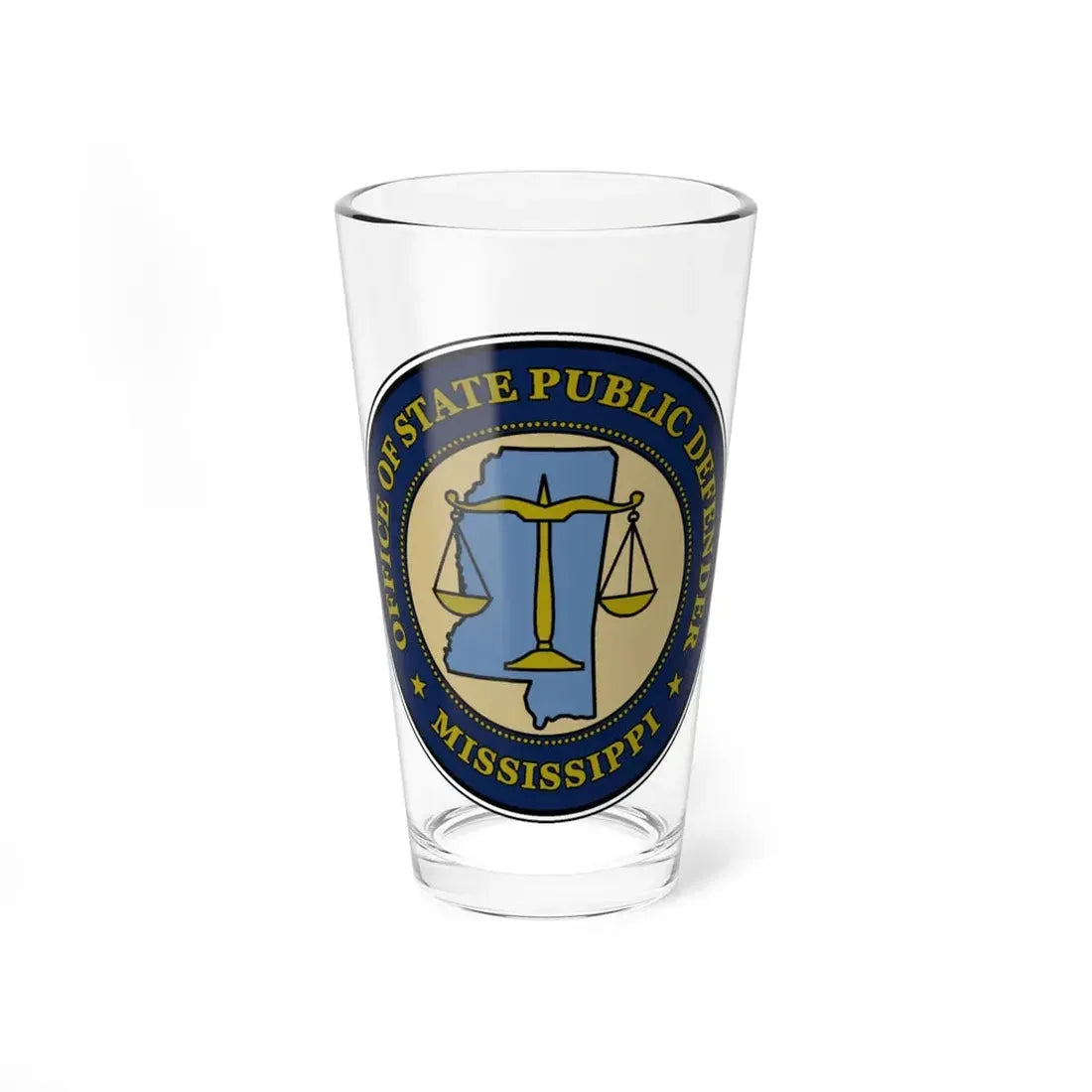 Seal of the Mississippi Office of State Public Defender - Pint Glass 16oz 16oz - Go Mug Yourself