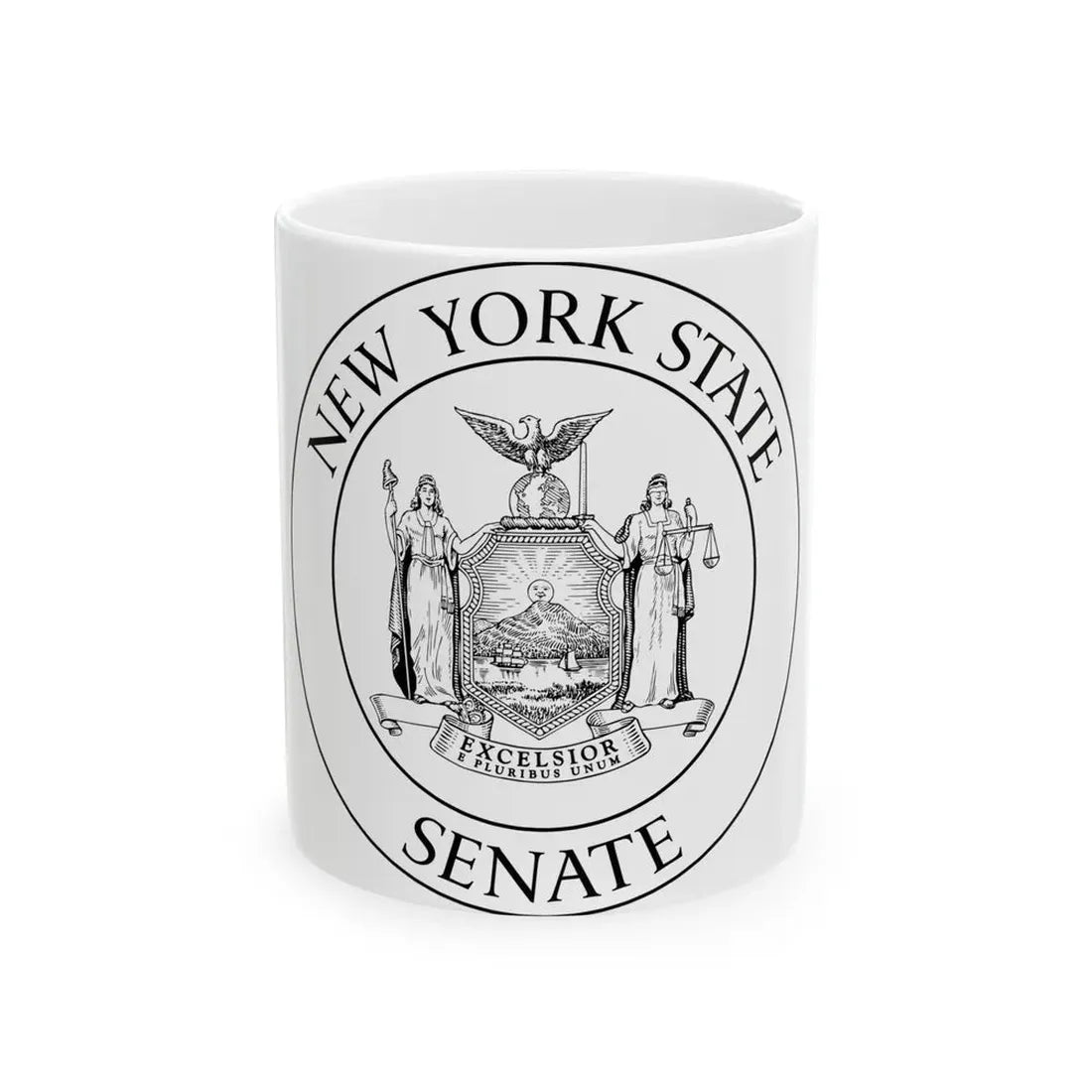 Seal of the New York State Senate - White Coffee Mug 11oz - Go Mug Yourself