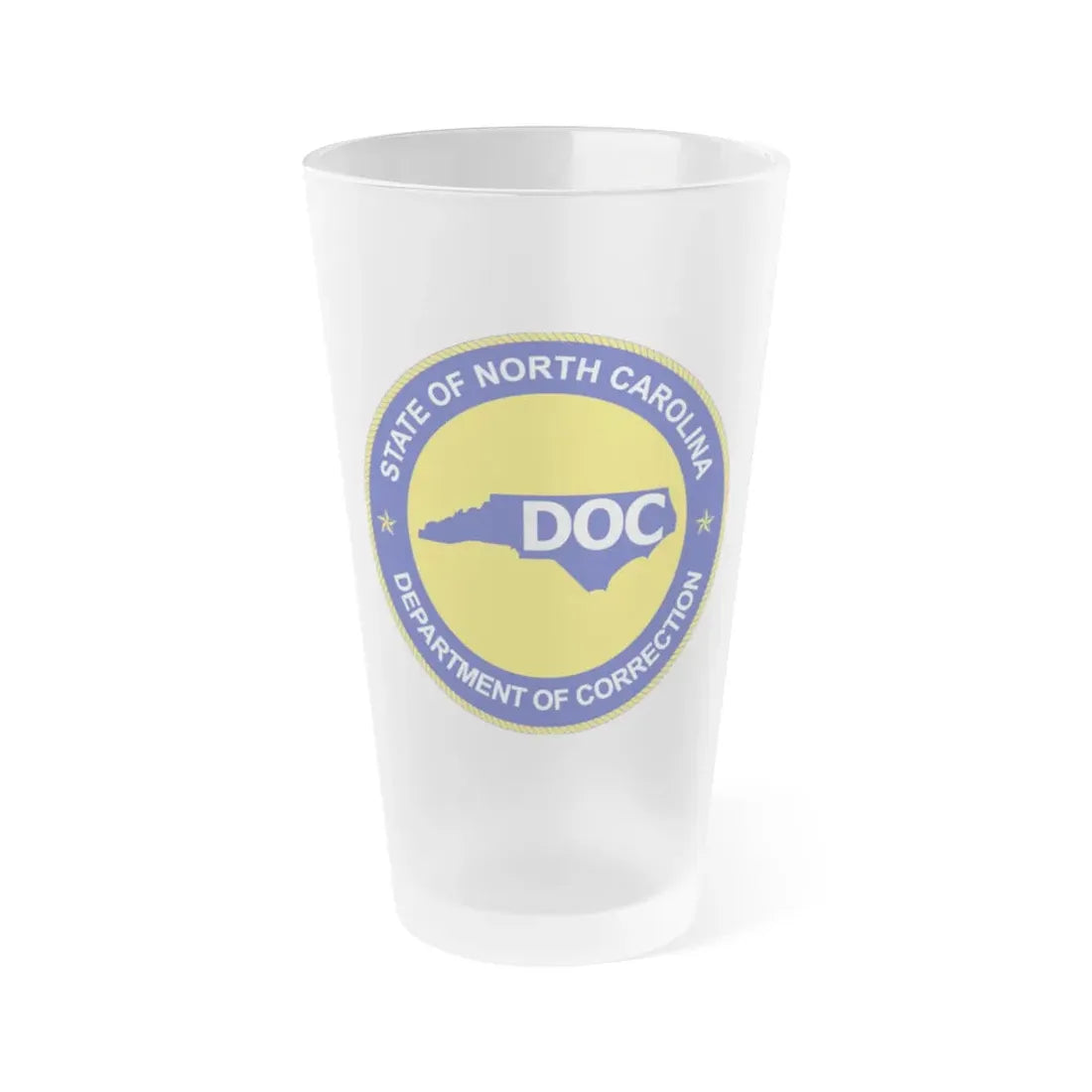 Seal of the North Carolina Department of Correction - Frosted Pint Glass 16oz 16oz Frosted - Go Mug Yourself