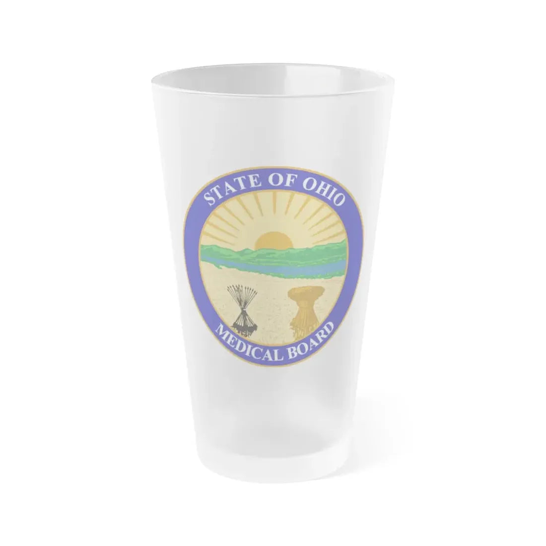 Seal of the Ohio Medical Board - Frosted Pint Glass 16oz - Go Mug Yourself