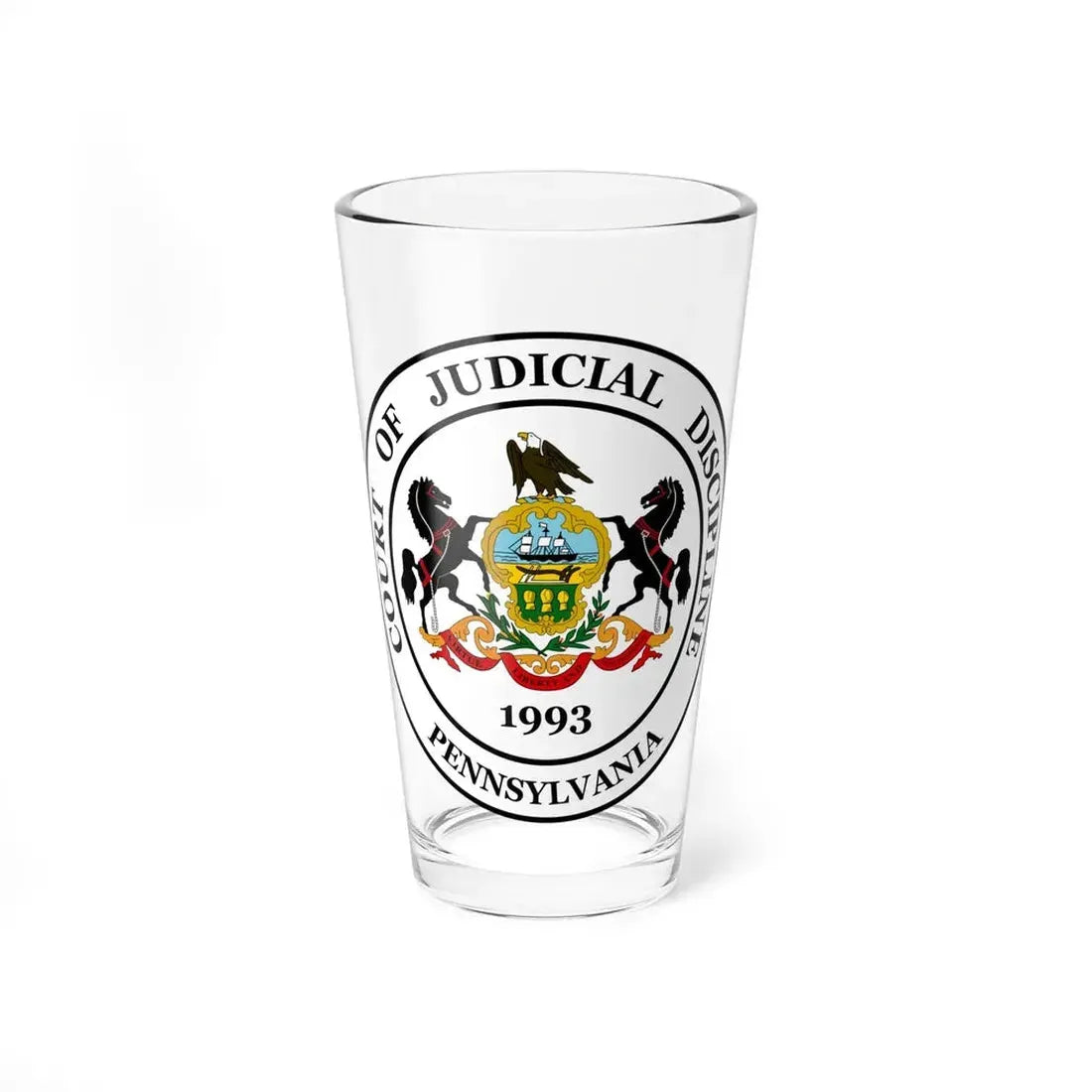 Seal of the Pennsylvania Court of Judicial Discipline - Pint Glass 16oz 16oz - Go Mug Yourself
