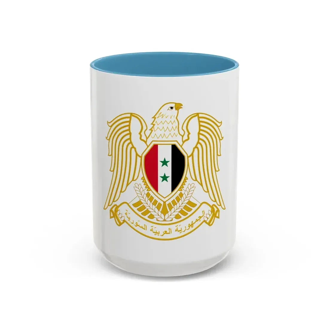 Seal of the People's Assembly of Syria - Accent Coffee Mug 15oz Light Blue - Go Mug Yourself