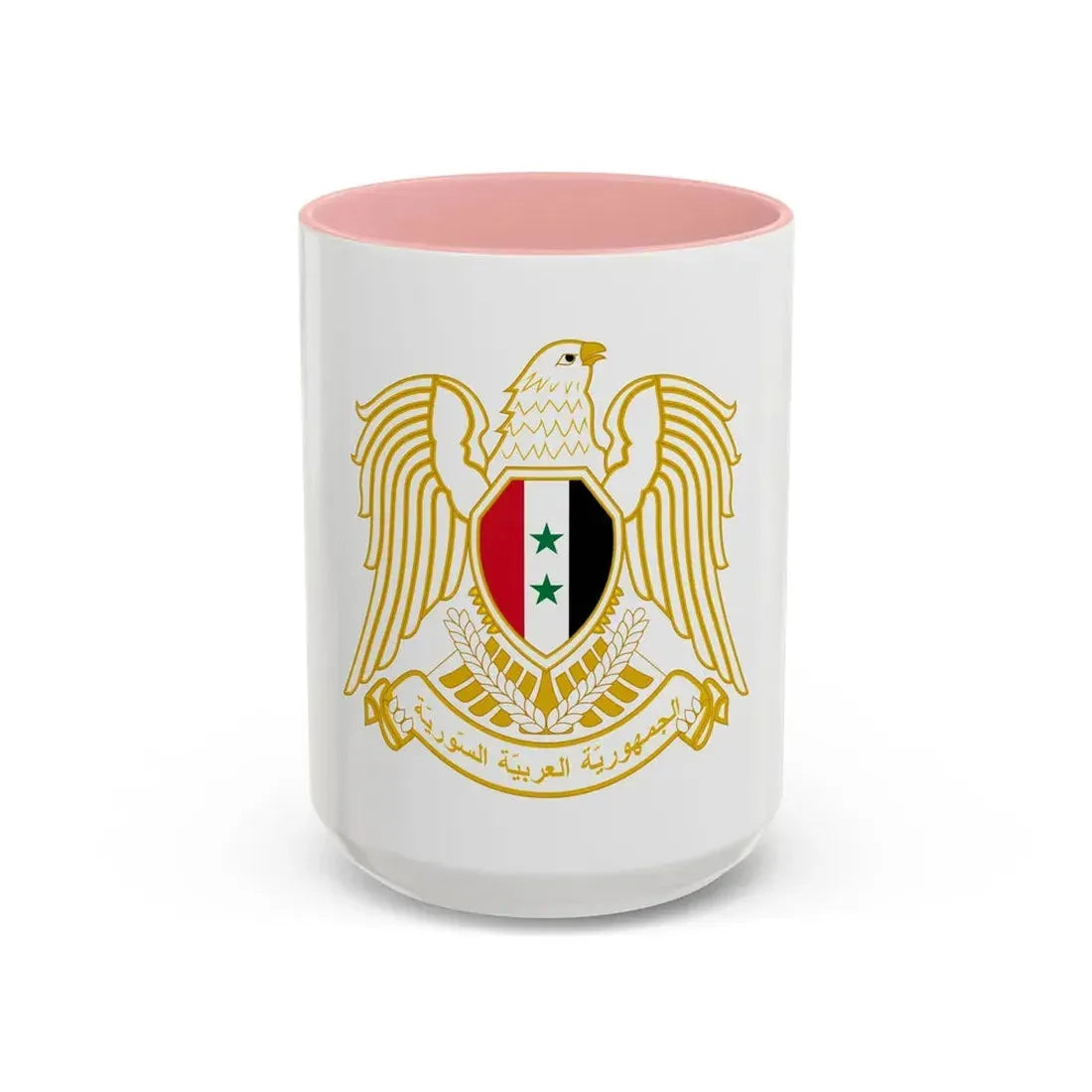 Seal of the People's Assembly of Syria - Accent Coffee Mug 15oz Pink - Go Mug Yourself