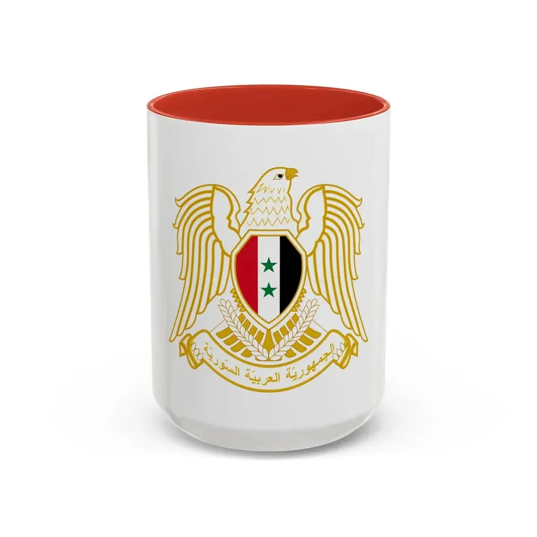 Seal of the People's Assembly of Syria - Accent Coffee Mug 15oz Red - Go Mug Yourself