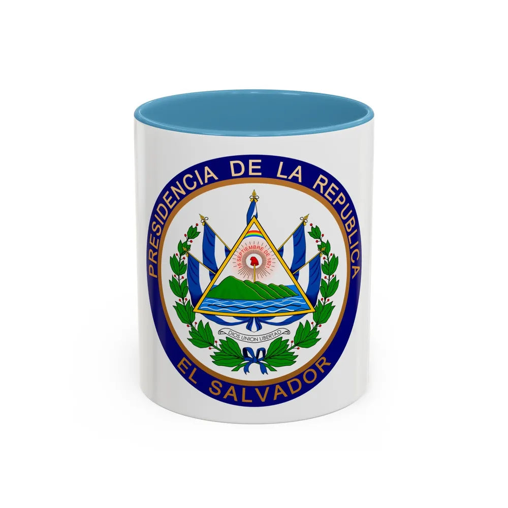 Seal of the President of El Salvador - Accent Coffee Mug 11oz Light Blue - Go Mug Yourself