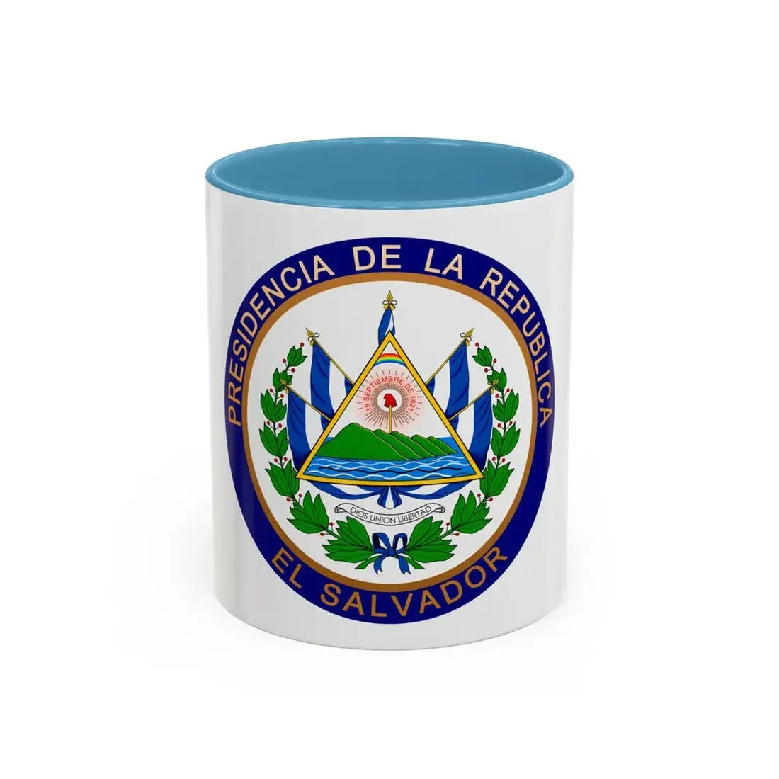 Seal of the President of El Salvador - Accent Coffee Mug 11oz Light Blue - Go Mug Yourself