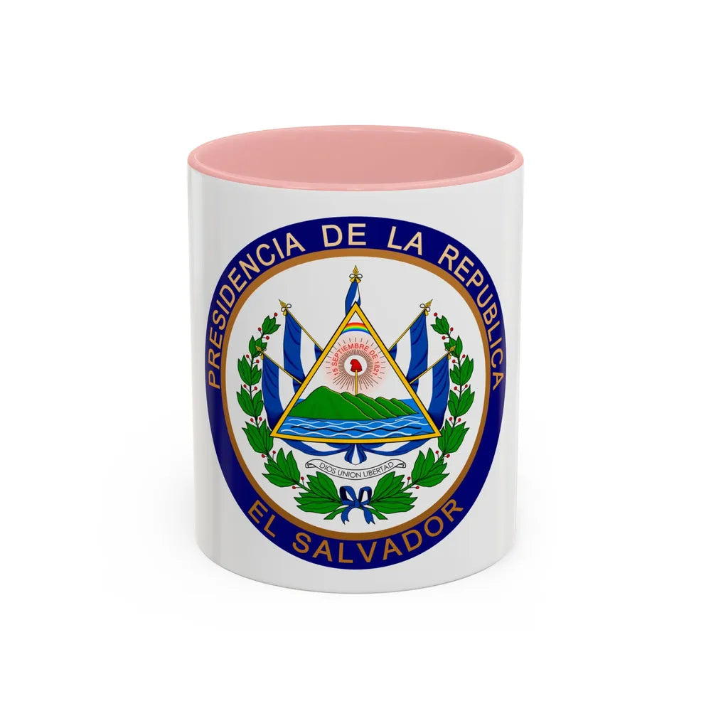 Seal of the President of El Salvador - Accent Coffee Mug 11oz Pink - Go Mug Yourself