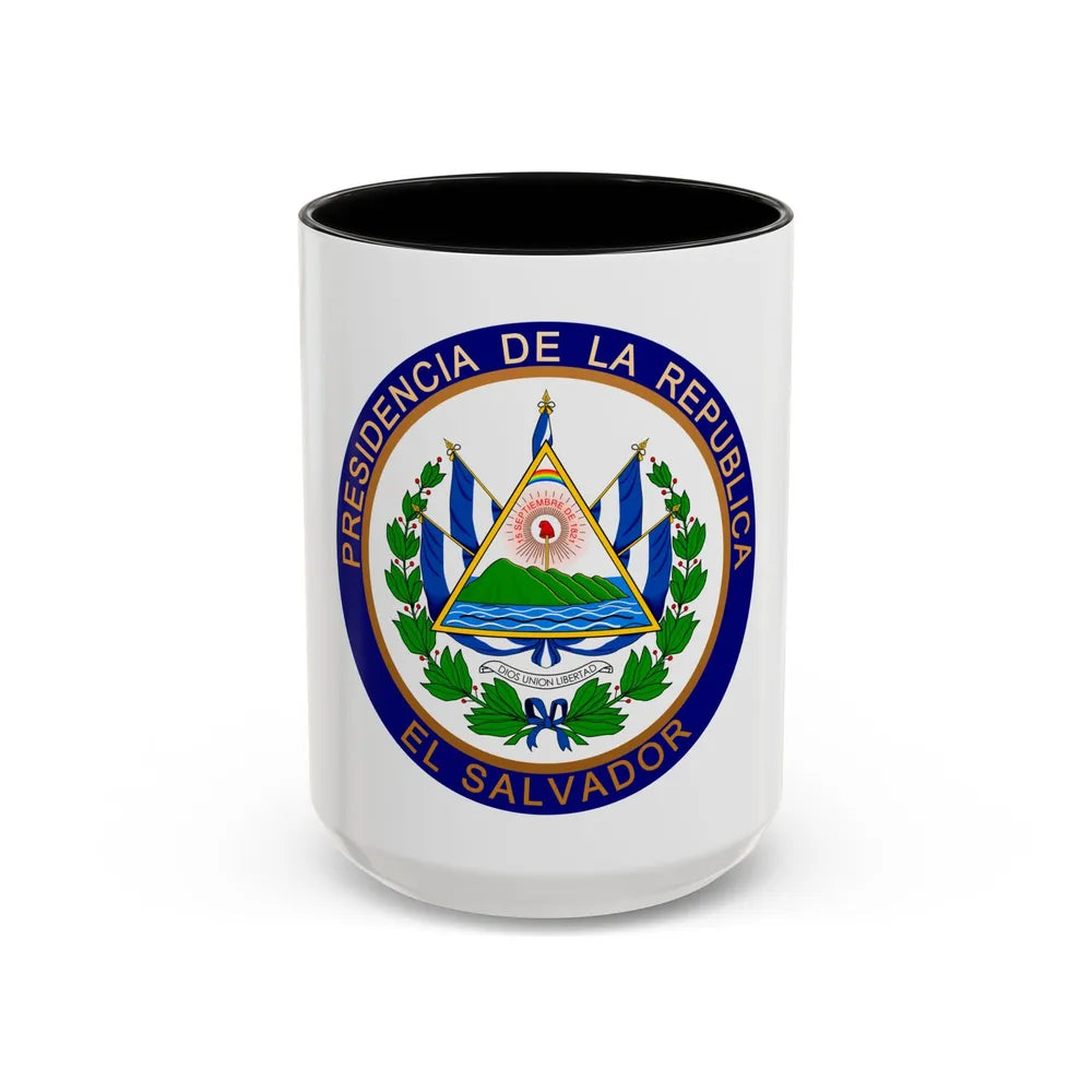 Seal of the President of El Salvador - Accent Coffee Mug 15oz Black - Go Mug Yourself