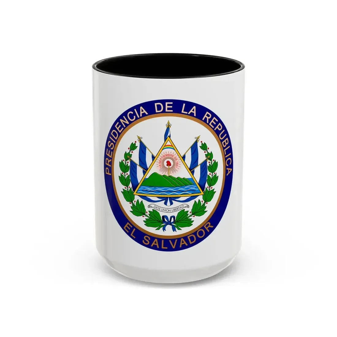 Seal of the President of El Salvador - Accent Coffee Mug 15oz Black - Go Mug Yourself