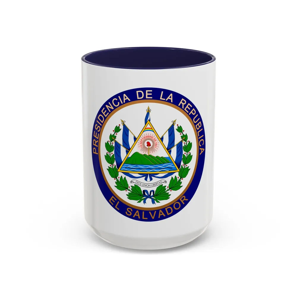 Seal of the President of El Salvador - Accent Coffee Mug 15oz Navy - Go Mug Yourself