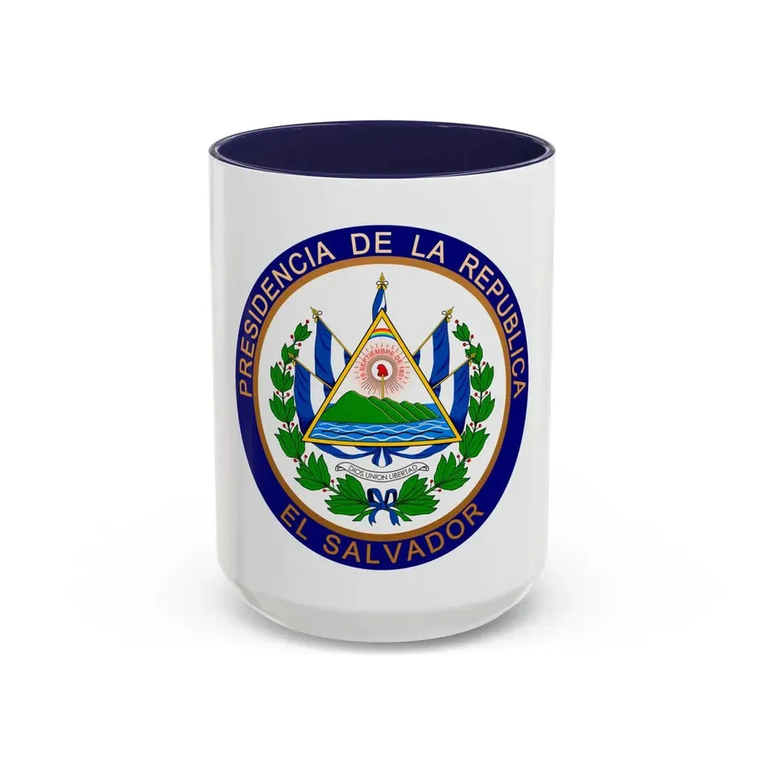 Seal of the President of El Salvador - Accent Coffee Mug 15oz Navy - Go Mug Yourself