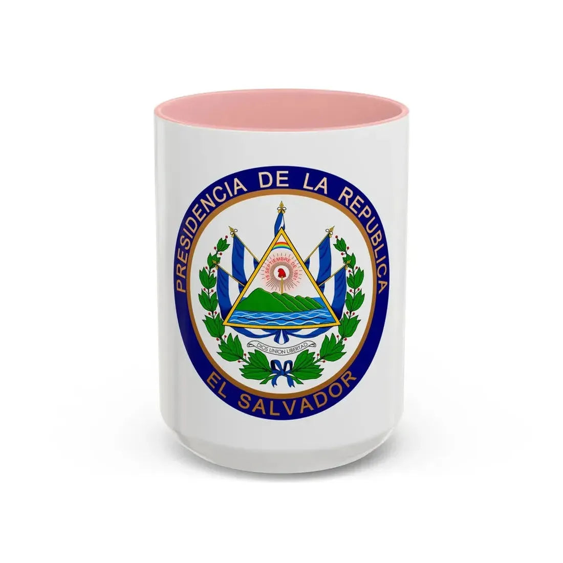 Seal of the President of El Salvador - Accent Coffee Mug 15oz Pink - Go Mug Yourself
